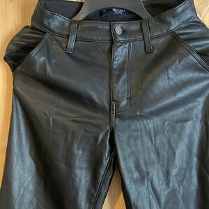 Hollister Black Leather High-Rise Trousers